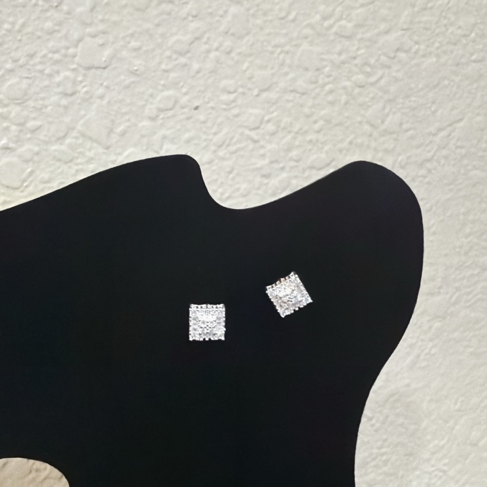 Dazzling Silver Square Earrings